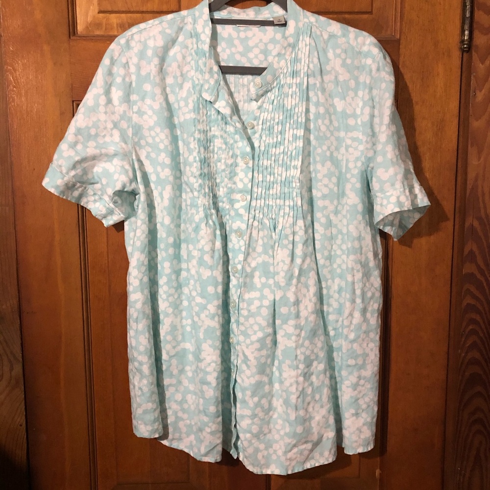 Light Blue Linen Top